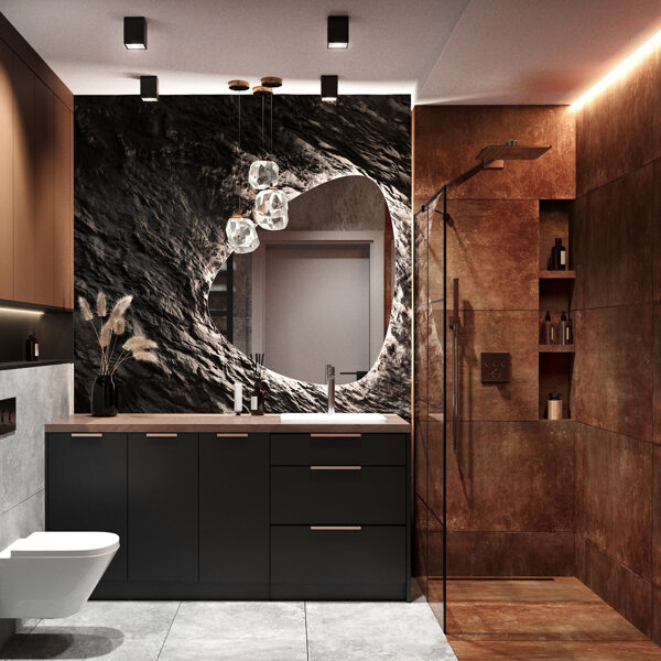 Projekt mieszkania o powierzchni 46 m2, Gdańsk